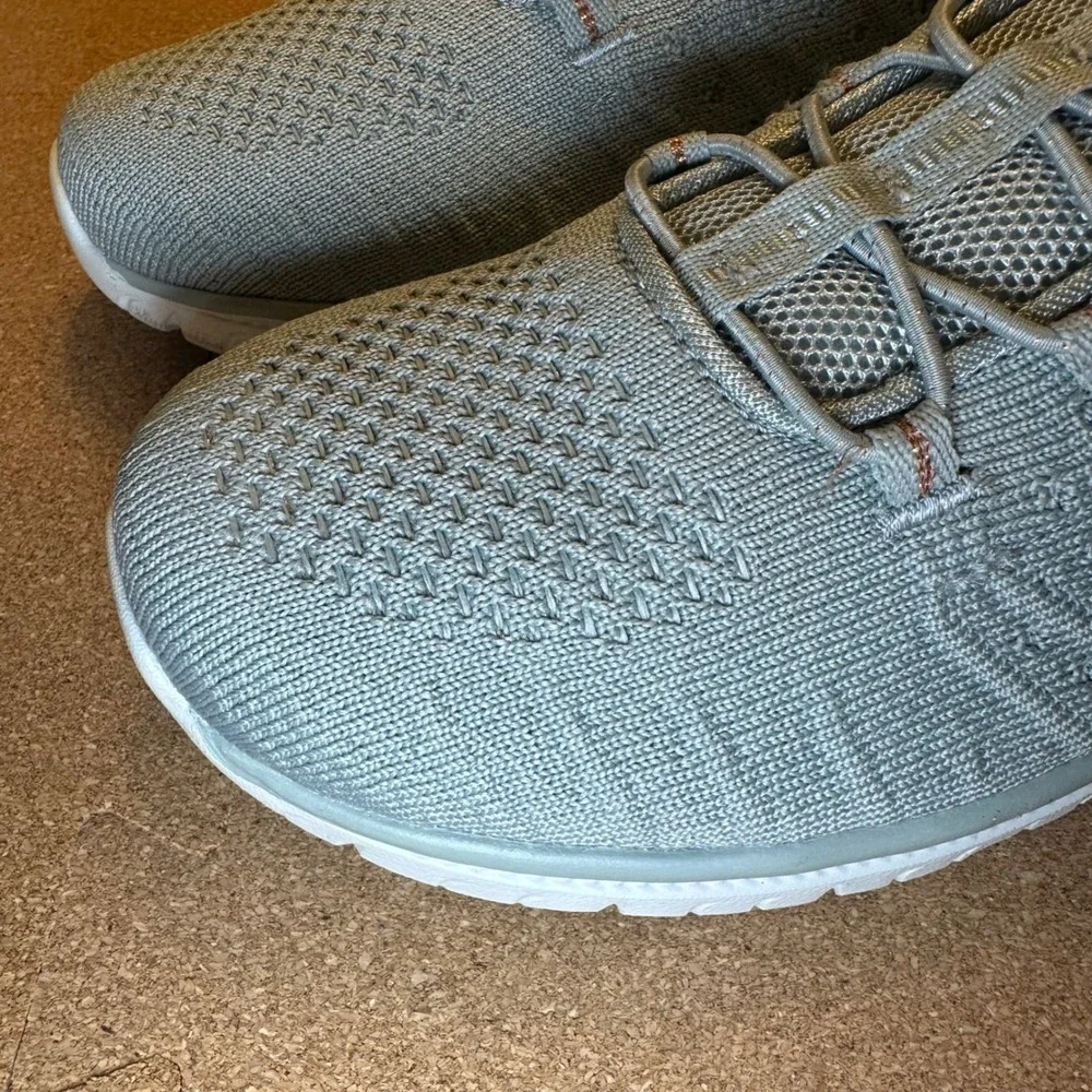 Skechers Bobs Sport Squad Women 9 Sage Green Bungee Slip On Walking Shoes 104723